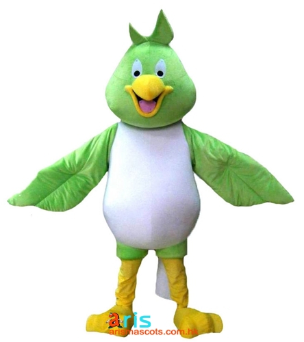Lovely Green and White Parrot Mascot Costume Adult Size Full Body Fancy ...