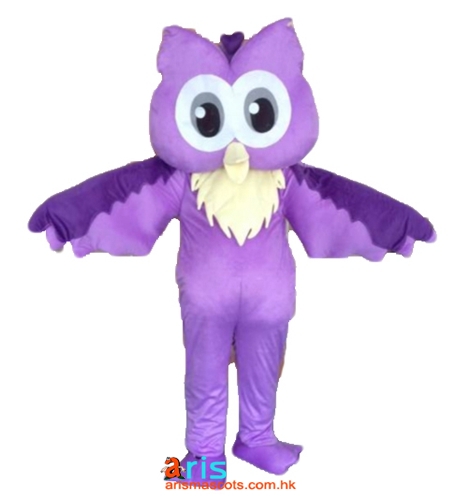Lovely Purple Owl Mascot Costume Full Body Adult Size Fancy Dress ...