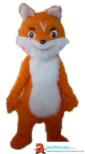 Lovely Orange and White Fox Mascot Costume Full Body Adult Size Fox ...