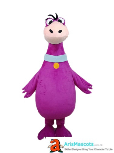 Lovely Flinstone Dino the Dinosaur Mascot Costume Mascot Cartoon Character  Costumes for Party Purple Dinosaur Suit Funny Mascots for Sale
