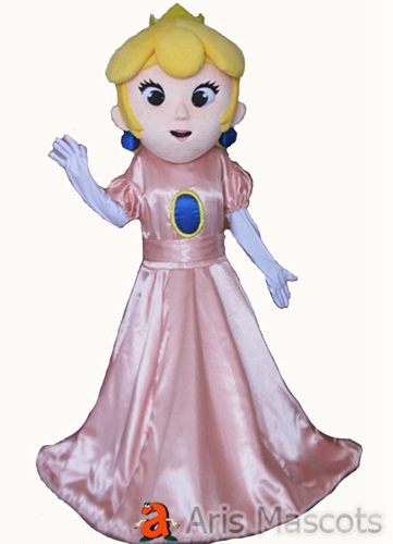 Disney Princess Peach Costume Adult Full Mascot Outfit Fancy Dress ...