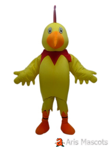 Mascot Chicken Costume Adult Yellow Chiken Full Body Fancy Dress up