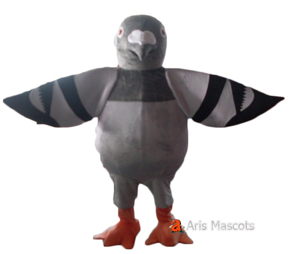 Grey Pigeon Mascot Costume Full Body Outfit for Adult , Birds Mascots ...