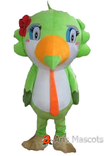 Big Green Parrot Mascot Costume for Events-Custom Birds Mascots Parrot ...