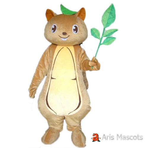 Red Squirrel Mascot Costume Big Head Animal Fancy Dress Adult Outfit main image 1